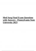 Med Surg Final Exam Questions with Answers 2023 (Already Graded)