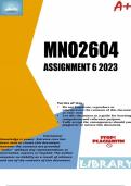 MNO2604 Assignment 6 (COMPLETE ANSWEERS) 2023 