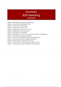 (Book) Summary B2B (EBM808B05) - All mandatory chapters (B2B Customer Value Marketing - the essentials)