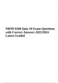 NRNP 6568 Quiz 10 Exam Questions with Correct Answers 2023/2024 Latest Graded