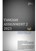 TAM2601 Assignment 2 2023 (723909). 100% RELIABLE answers.