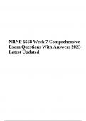 NRNP 6568 Week 7 Comprehensive Exam Questions With Correct Answers Latest Updated  2023