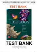  Test Bank for Biology 12th Edition Raven 