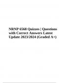 NRNP 6568 Final Exam Questions with 100% Correct Answers Latest 2023/2024 (Graded)