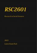 RSC2601 NEW Exam Pack (Semester 02) 2023 - Research In Social Sciences