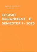 ECS1501 ASSIGNMENT 11 SEMESTER 1 2023