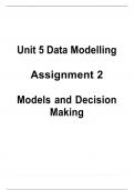 Essay Unit 5 - Data Modelling A2 Grade D  