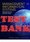TEST BANK for Management Information Systems Managing the Digital Firm, 17th Edition By Laudon Kenneth & Laudon Jane. (Complete Chapters 1-15)