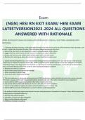 Exam (NGN) HESI RN EXIT EXAM/ HESI EXAM LATESTVERSION2023-2024 ALL QUESTIONS ANSWERED WITH RATIONALE (NGN) HESI RN EXIT EXAM/ HESI EXAM LATESTVERSION2023-2024 ALL QUESTIONS ANSWERED WITH RATIONALE