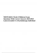 NRNP-6640 Week 6 Midterm Exam 2023/2024 - Questions With Correct Answers Latest Graded A+