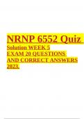 NRNP 6552 Quiz Solution WEEK 5 EXAM 20 QUESTIONS AND CORRECT ANSWERS 2023.