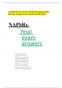 NAPSR FINAL EXAM ANSWERS (Spring 2023) Revised, Attempt score: 160 Out of 160 points.