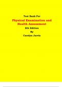 Test Bank - Physical Examination and Health Assessment 8th Edition By Carolyn Jarvis | Chapter 1 – 27, Latest Edition|
