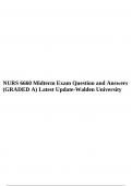 NURS 6660 Midterm Exam Question and Answers (GRADED A) Latest Update-Walden University.