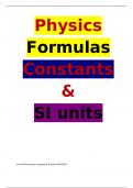 BASICS OF PHYSICS (LIST of All Formulas,Constants & SI units)