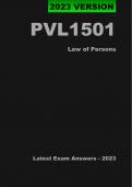 PVL1501 Latest Exam Answers/Elaborations - 2023 (Oct/Nov) - Law Of Persons