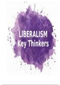 Liberalism Key Thinkers Summary
