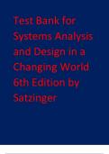 Test Bank for Systems Analysis and Design in a Changing World 6th Edition by Satzinger