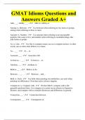 GMAT Idioms Questions and Answers Graded A+