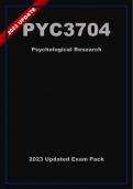 PYC3704 Updated Exam Pack (2023) Oct/Nov - Psychological Research [A+]
