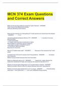 MCN 374 Exam Questions and Correct Answers 
