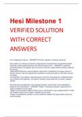 Hesi Milestone 1 VERIFIED SOLUTION  WITH CORRECT  ANSWERS