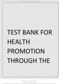 TEST BANK FOR HEALTH PROMOTION THROUGH THE LIFE SPAN 8TH EDITION EDELMAN.