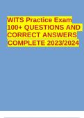 WITS Practice Exam 100+ QUESTIONS AND CORRECT ANSWERS COMPLETE 2023/2024