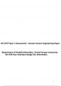 HCI 670 Topic 1 Assessment - Human Factors Engineering Paper.
