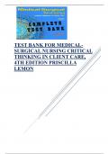 Exam (elaborations) Registered Nurse  Educator  LeMone and Burke's Medical-Surgical Nursing: Critical Thinking for Person-Centred Care