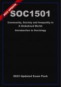 SOC1501 Updated Exam Pack (2023) Oct/Nov [A+ Guaranteed] - Community, Society And Inequality In A Globalised World: Introduction To Sociology