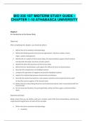 BIO 235 1ST MIDTERM STUDY GUIDE - CHAPTER 1-10 ATHABASCA UNIVERSITY  2023  WRITTEN UDATE EXAM
