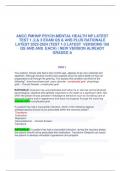 ANCC PMHNP PSYCH-MENTAL HEALTH NP LATEST TEST 1 2 3 EXAM QS ANS WITH RATIONALE LATEST 2023 2024
