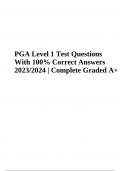 PGA Level 1 Test Questions With 100% Correct Answers 2023/2024 | Complete Graded A+