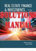 SOLUTIONS MANUAL for Real Estate Finance & Investments 17th Edition by William Brueggeman and Jeffrey Fisher ISBN13: 9781260734300 . (All Chapters 1-23).