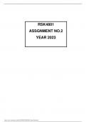 RSK4801 ASSIGNMENT NO.2 YEAR 2023 (due 07/07/23)