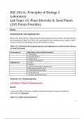 BSC 2011L Lab Topic 15: Plant Diversity II: Seed Plants (245 Points Possible)