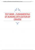 TEST BANK FOR FUNDAMENTALS OF NURSING 9TH EDITION BY CRAVEN LATEST UPDATE