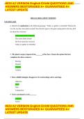 HESI A2 VERSION English EXAM QUESTIONS AND ANSWERS BESTGRADED A+ GUARANTEED A+
