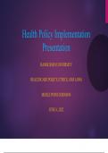 Healthcare policy implementation