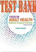 TEST BANK for Focus on Adult Health: Medical-Surgical Nursing 2nd Edition by Linda Honan ISBN 9781496349286 (All Chapters 1-56)