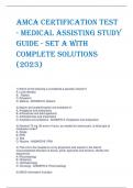 AMCA CERTIFICATION TEST  - MEDICAL ASSISTING STUDY  GUIDE - SET A with Complete Solutions  (2023)