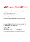 ATI Nutrition Final PROCTORED 2023/2024