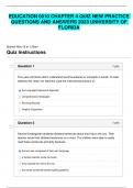 EDUCATION 0010 CHAPTER 4 QUIZ NEW PRACTICE QUESTIONS AND ANSWERS 2023 UNIVERSITY OF FLORIDA