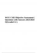 WGU C182 Objective Assessment - Questions with Answers Updated 2023/2024 Graded A+ | WGU C182 OBJECTIVE ASSESSMENT Questions With Answers LATEST 2023/2024 | WGU C182 EXAM LATEST UPDATE 2023 | Introduction To IT & WGU C182 FINAL EXAM 2023-2024