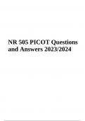 NR 505 PICOT Review Questions and Answers 2023/2024 (Graded A+)