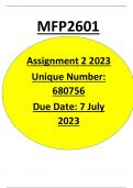 MFP2601 ASSIGNMENT 2 2023