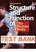 MEMMLER'S STRUCTURE AND FUNCTION OF THE HUMAN BODY 12TH EDITION COHEN TEST BANK