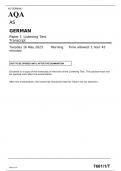 AQA AS GERMAN Paper 1 Listening Test Transcript BEST RATING PAPER FINAL MAY 2023