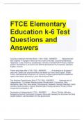 FTCE Elementary Education k-6 Test Questions and Answers